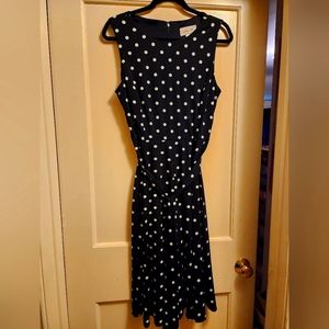 Navy white polka dot dress